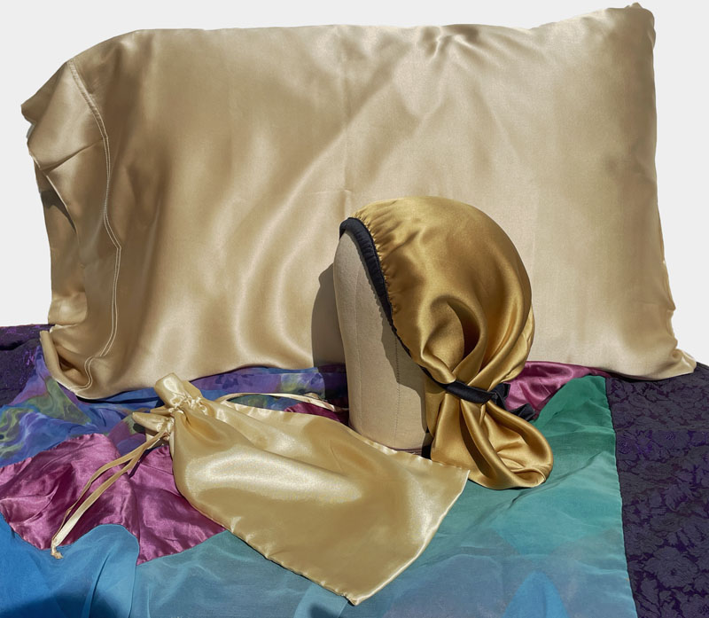 silk pillowcase gold